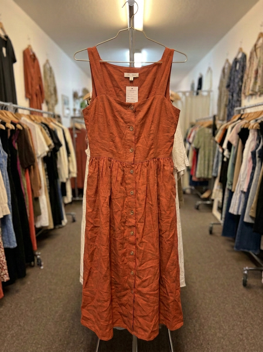 Vestido amassado no cabide antes da IA
