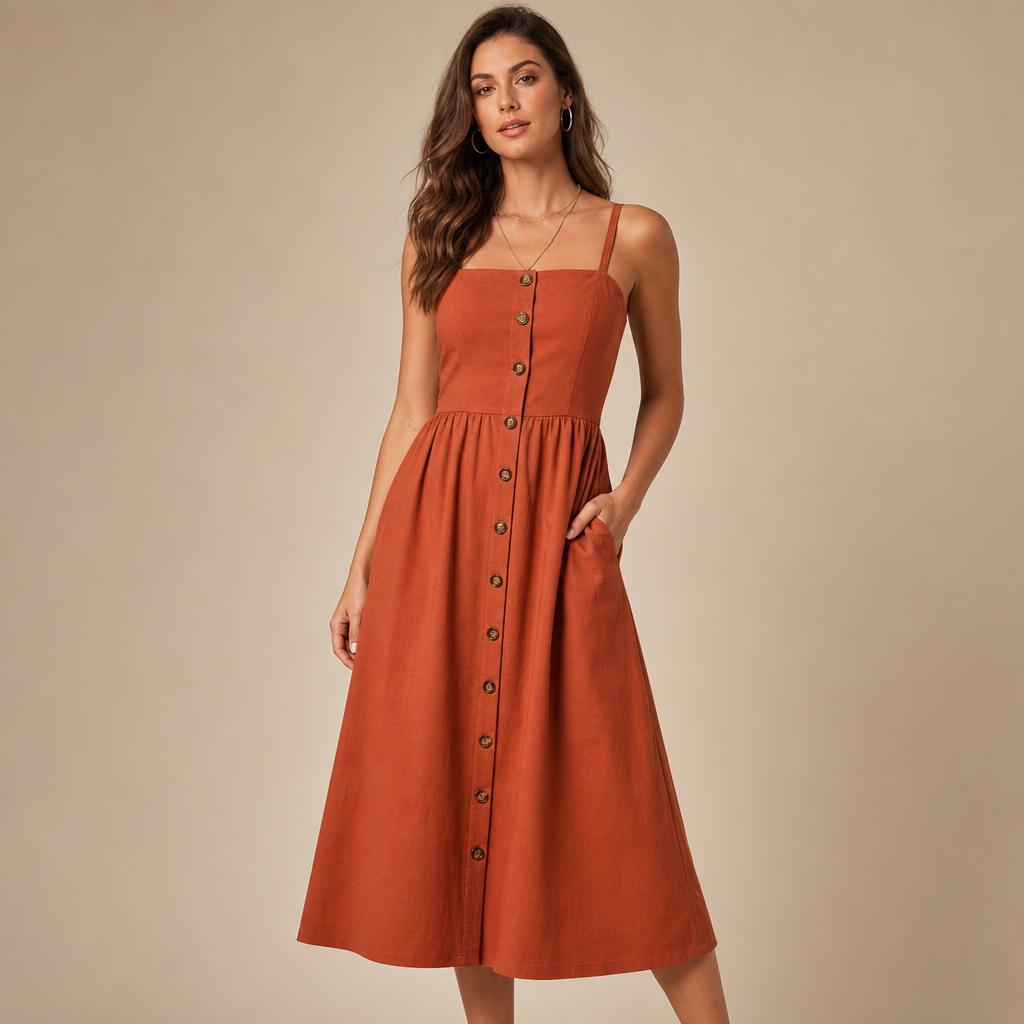 Vestido em modelo com foto profissional gerada pela IA