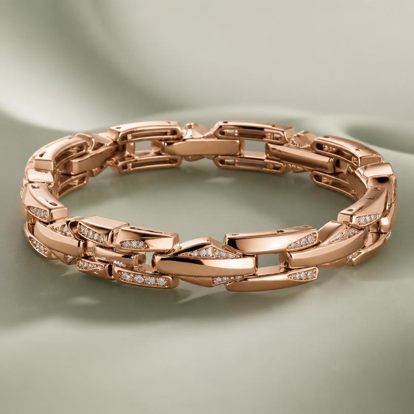 Pulseira de elos em ouro rosé, foto de catálogo